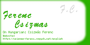 ferenc csizmas business card